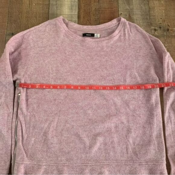 BDG womens size small soft crew neck long sleeve top with side zippers in pink - Picture 2 of 8